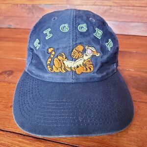 Vintage 90s Tigger Hat Cap‎ Adult Strapback Blue Walt Disney World Embroidered